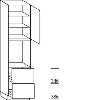Met greep Hoge kast voor oven - hoogte 234 cm