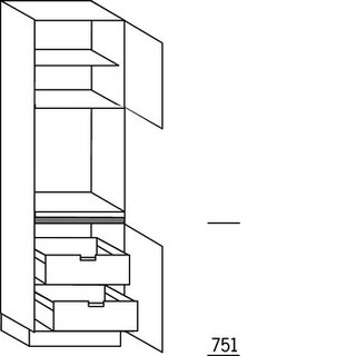 Prog. greeploos Hoge kast voor oven - hoogte 208 cm