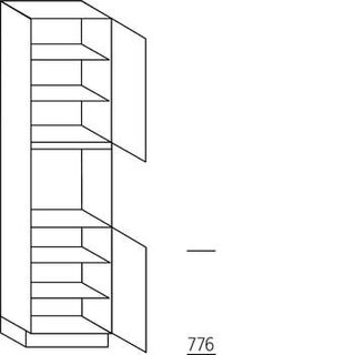 Greeploos Hoge kast voor oven - hoogte 221 cm