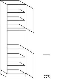 Greeploos verticaal Hoge kast voor oven - hoogte 208 cm