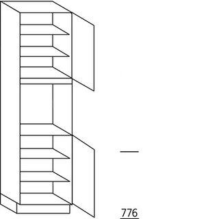Met greep Hoge kast voor oven - hoogte 208 cm