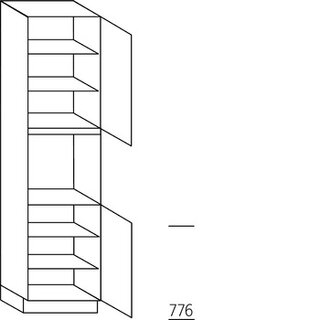 Met greep Hoge kast voor oven - hoogte 221 cm