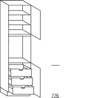 Greep op front Hoge kast voor oven - hoogte 221 cm