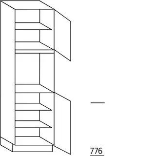 Greeploos verticaal Hoge kast voor oven - hoogte 195 cm