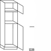 Hoge keukenkast 195 cm hoog, 1 deur, 1 inbouwnis, 1 deur met inbouwnis