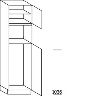 Met greep Hoge kast voor koeler en oven - hoogte 208 cm