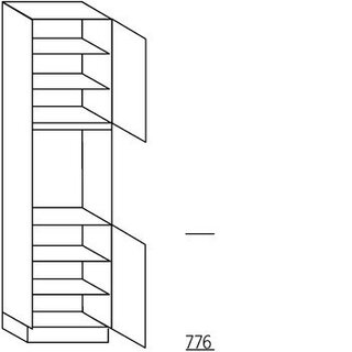 Met greep Hoge kast voor oven - hoogte 221 cm