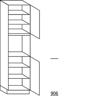 Met greep Hoge kast voor oven - hoogte 221 cm