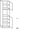 Hoge keukenkast 208 cm hoog, 1 deur, 1 inbouwnis, 1 deur, 3 legplanken