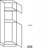 Hoge keukenkast 195 cm hoog, 1 deur, 1 inbouwnis, 1 deur met inbouwnis