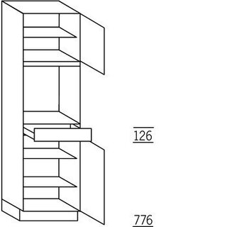 Met greep Hoge kast voor oven - hoogte 195 cm