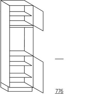 Met greep Hoge kast voor oven - hoogte 195 cm