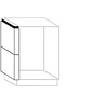 Frontafsluitwand gedeeld 5 cm breed naast greeploze onderkast