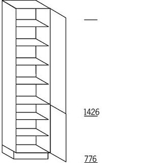 Voordeelselectie Hoge kast voor servies - hoogte 221 cm - 50 cm breed