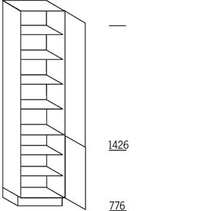 Voordeelselectie Hoge kast voor servies - hoogte 221 cm - 50 cm breed