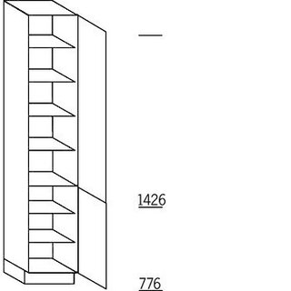 Voordeelselectie Hoge kast voor servies - hoogte 221 cm - 40 cm breed