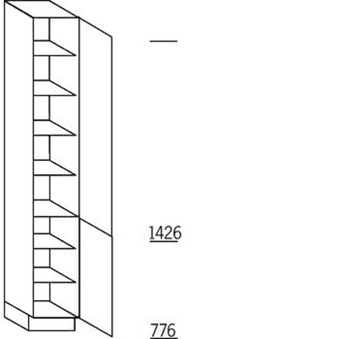 Voordeelselectie Hoge kast voor servies - hoogte 221 cm - 30 cm breed