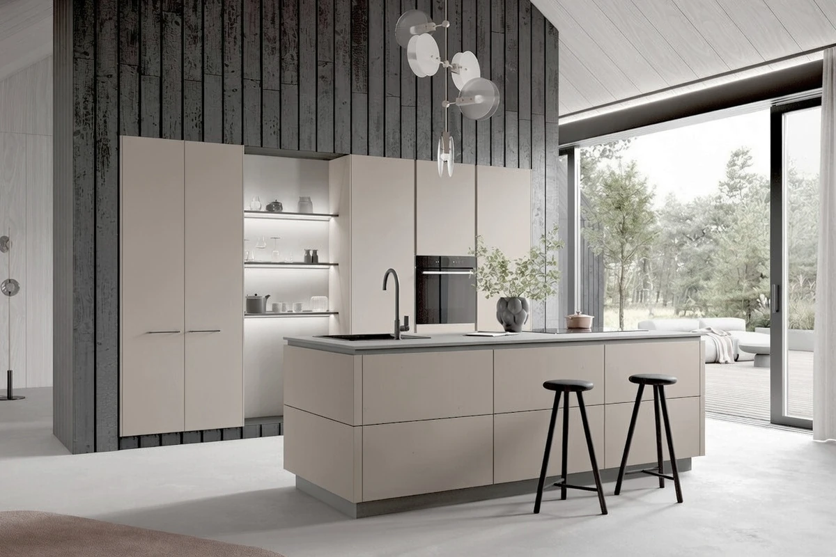 Afmetingen van keukenkasten in een moderne keuken met kookeiland