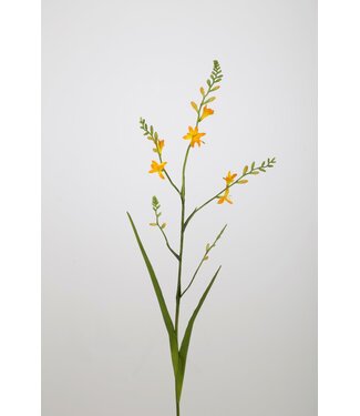 Zijden bloem Crocosmia 99cm geel