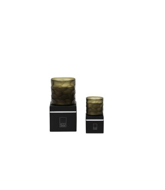 Dekocandle Scented Candle in Vase with organic facets smoke (Ø 12 x 12 cm)