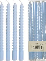 Kerstens Candle Twisted Wax Blue 7.8x2.5x26cm BOX/4