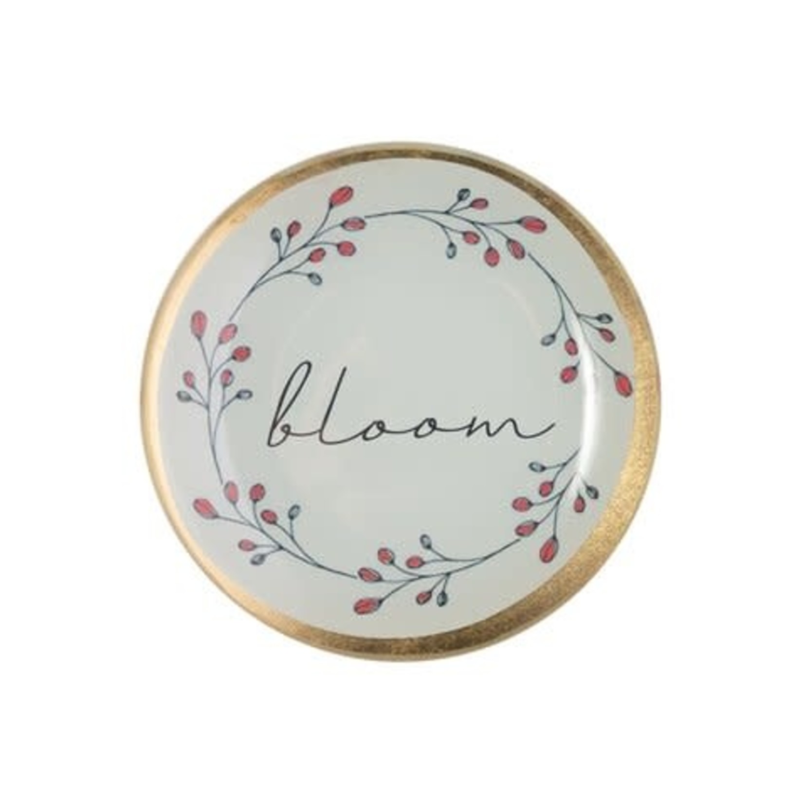 Giftcompany Love Plates, glass plate, Bloom, round, white