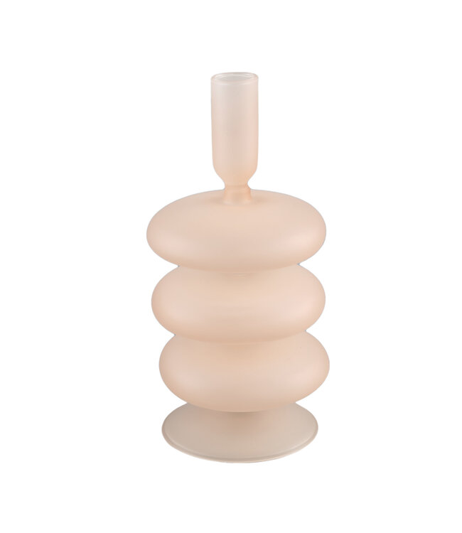 PTMD Berres Beige glass candleholder shaped layers L