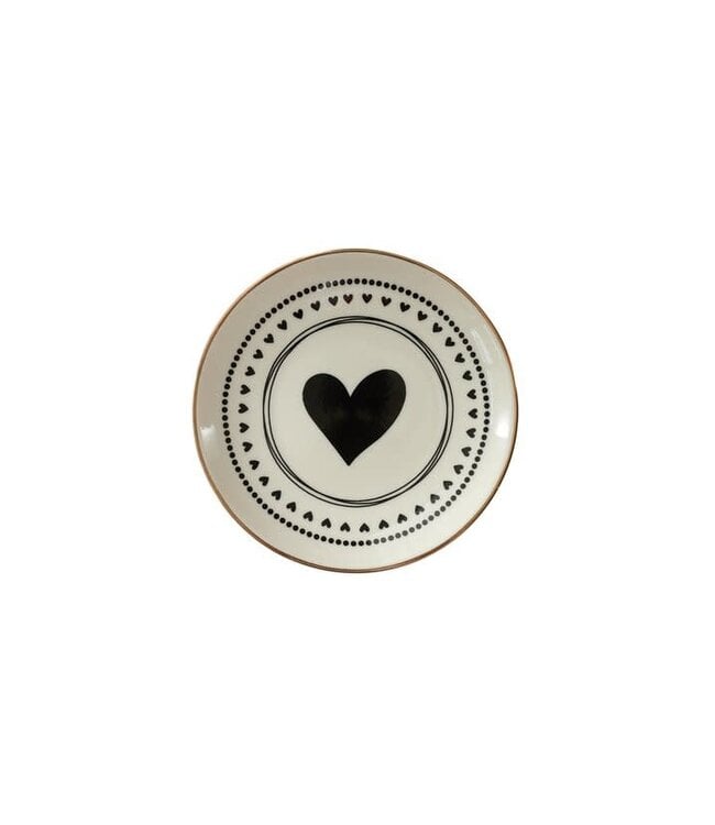 Love plates, hart, wit, 10x1,5x10cm