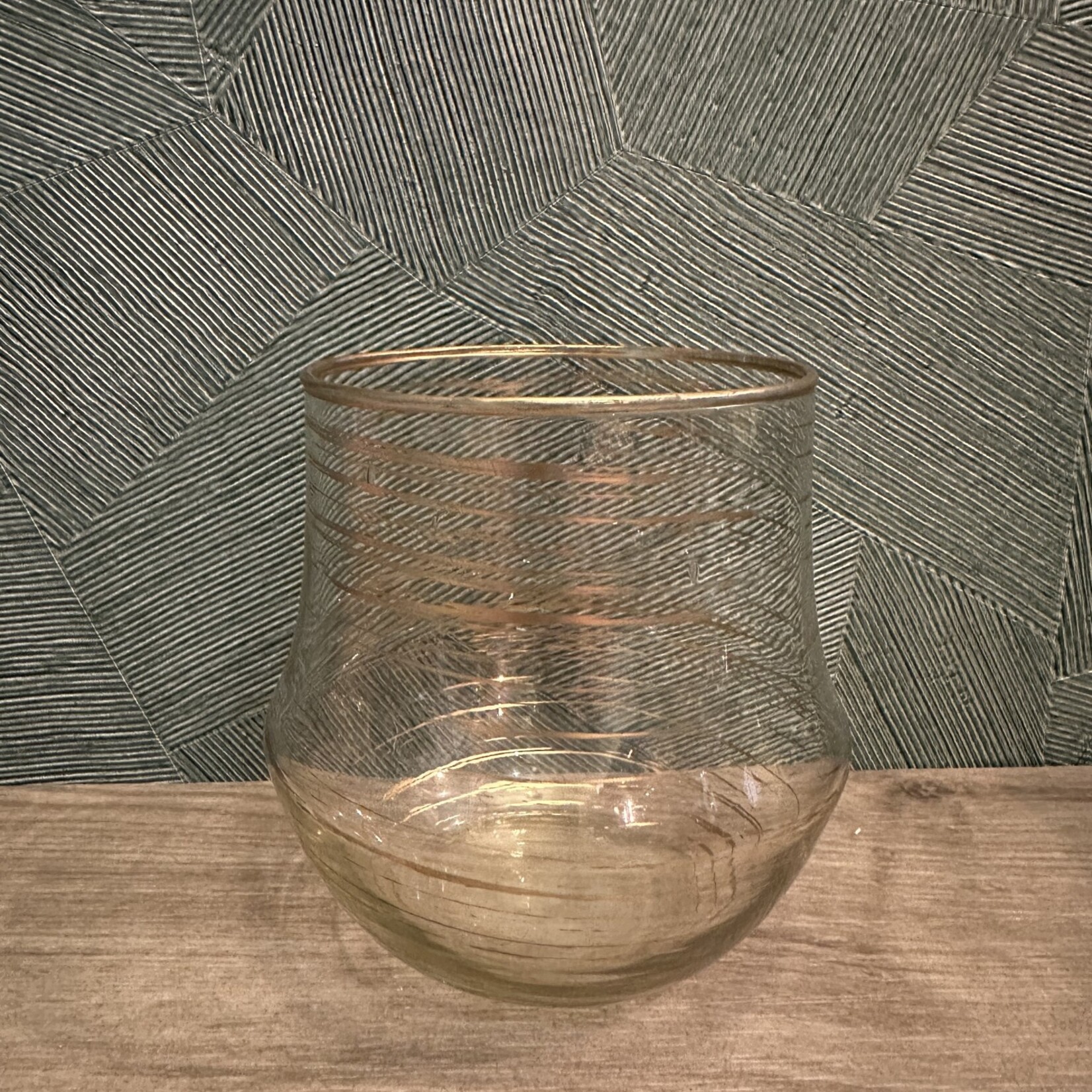 Clear gold striped  glass 11*13
