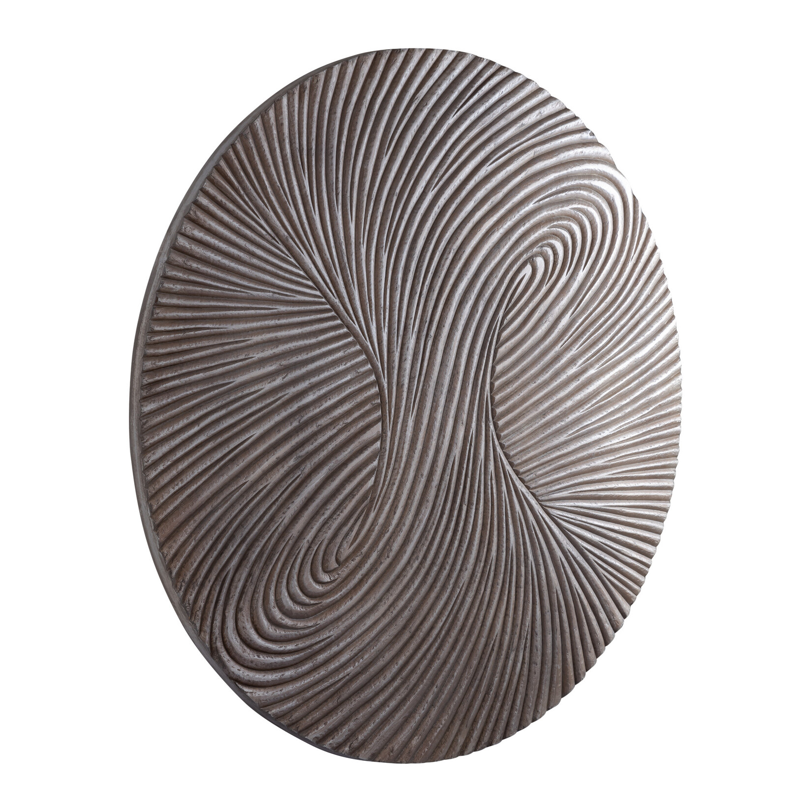 PTMD Wiktor Brown MDF round wallpanel swirl carved S