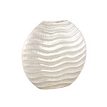 PTMD Caitlyn Pearl glazed ceramic pot round wave L