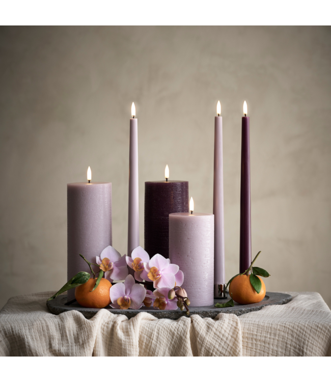 Uyuni LED stompkaars - pruim - rustiek - 7,8x20 cm
