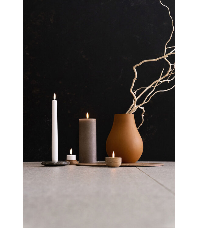 Uyuni LED stompkaars - Zand - rustiek-Ø7,8x15 cm