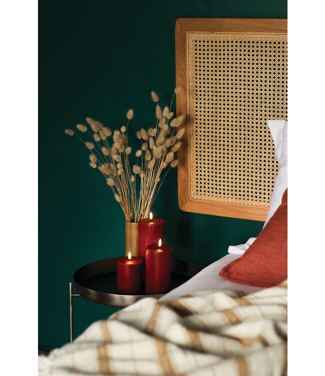 Uyuni LED stompkaars -  Karmijnrood - rustiek - 7,8x10  cm