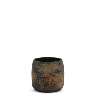 Dekocandle Flowerpot brown lava - terracotta - brown (Ø24 x 23cm)