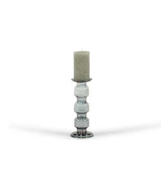 Dekocandle Glass chandelier rolls, grey luster (ø 13 x 31 cm)