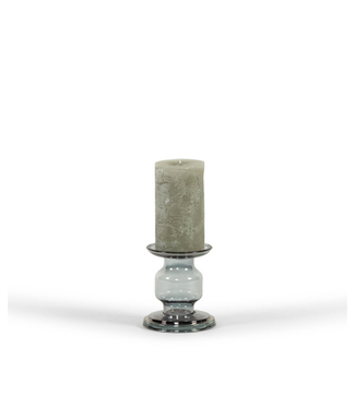 Dekocandle Glass chandelier rolls, grey luster (ø 13 x 14,5 cm)