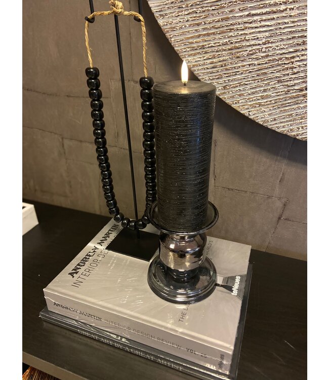 Uyuni LED stompkaars - Zwart-rustiek - Ø7,8x15,cm