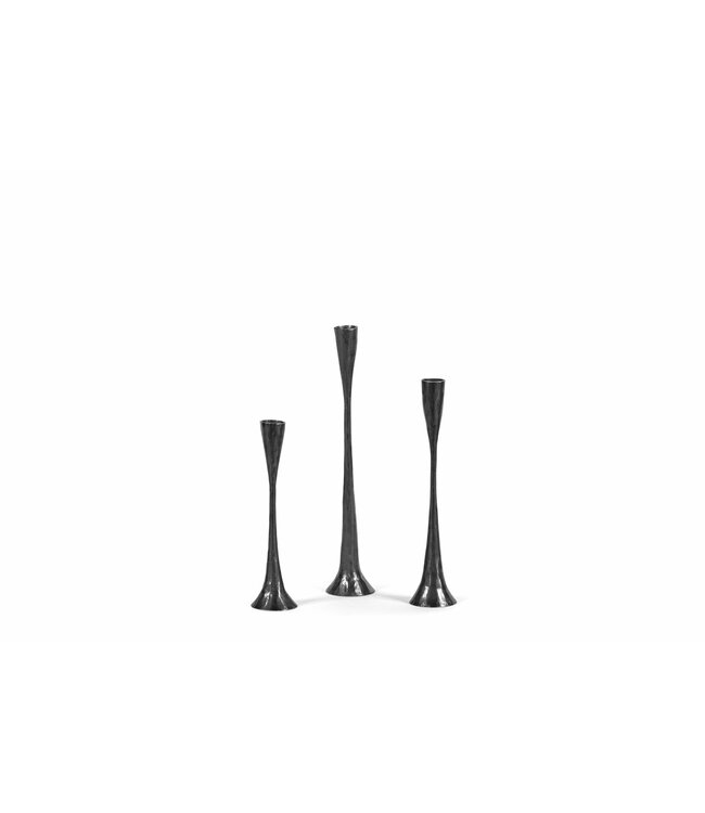 Dekocandle Handforged table candle holder black (Ø 6 x 24 cm)