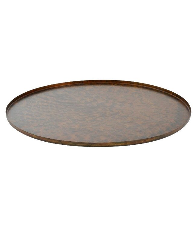 PTMD Cars Brass antique iron tray round L