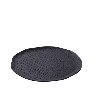 Grail Black alu plate with stripes round L