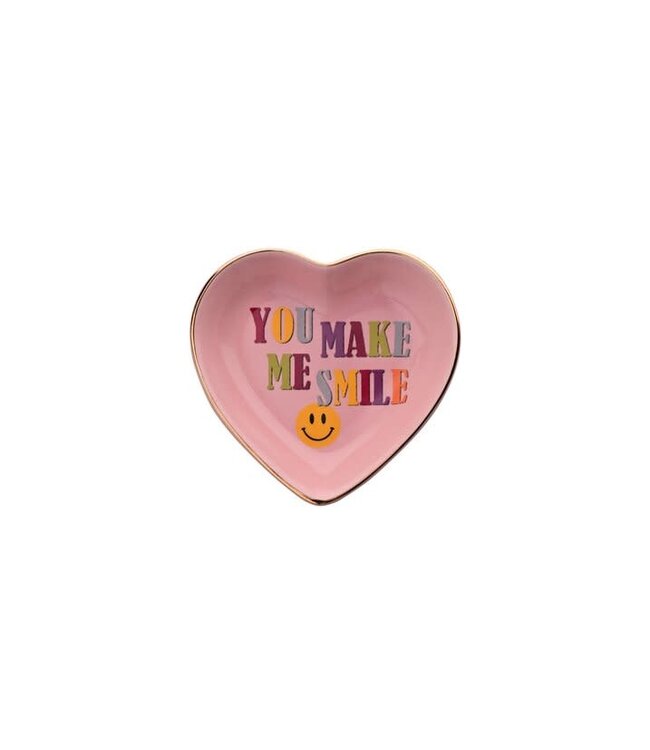 Giftcompany Love plate, hart,  You make me smile, 10x2x9,5cm