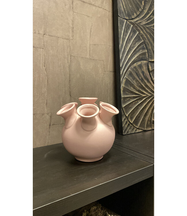 Vase Fine Earthenware Pink 21.5x21.5x20c
