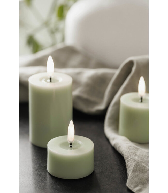 Uyuni LED stompkaars-  gesmolten - Lichtgroen - Ø5x7,5cm