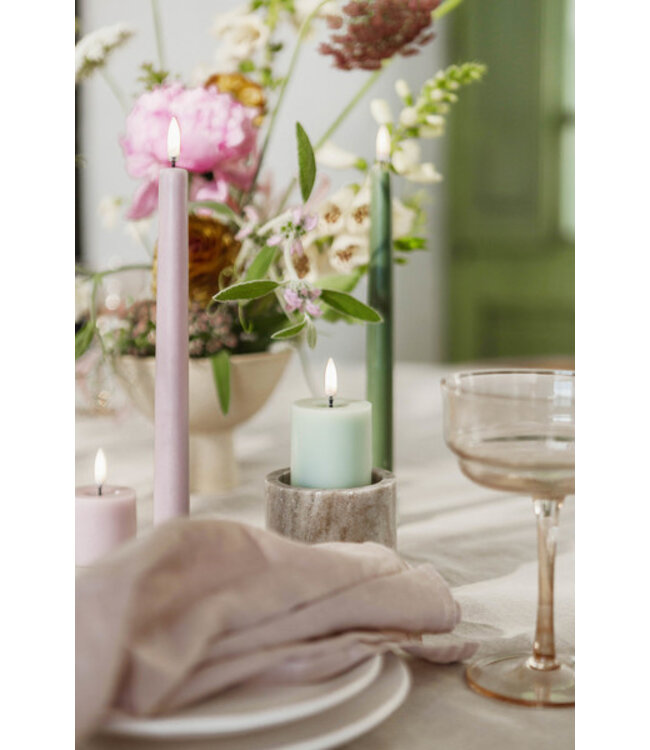 Uyuni LED stompkaars-  gesmolten - Lichtgroen - Ø5x7,5cm