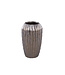 PTMD Bodi Bronze ceramic pot round high ribbed S