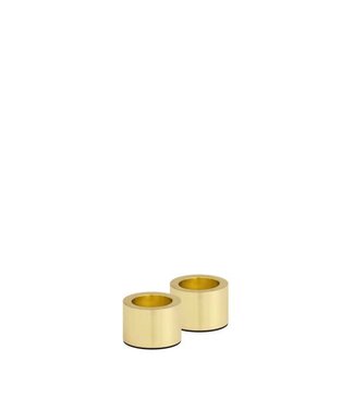 Uyuni Light Candle holder taper, Matte brass, 2-pack, 3,25x2,32 cm