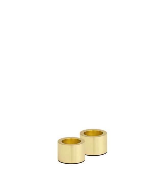 Uyuni Light Candle holder taper, Matte brass, 2-pack, 3,25x2,32 cm