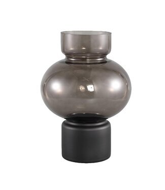 PTMD Nyda Grey glass vase on base round L