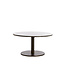Salontafel Ø76x36 cm PAZO donker bruin marmer+donker bruin